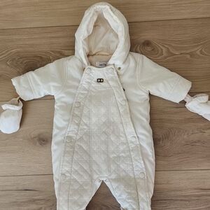Cozy White Quilted Kids One Piece